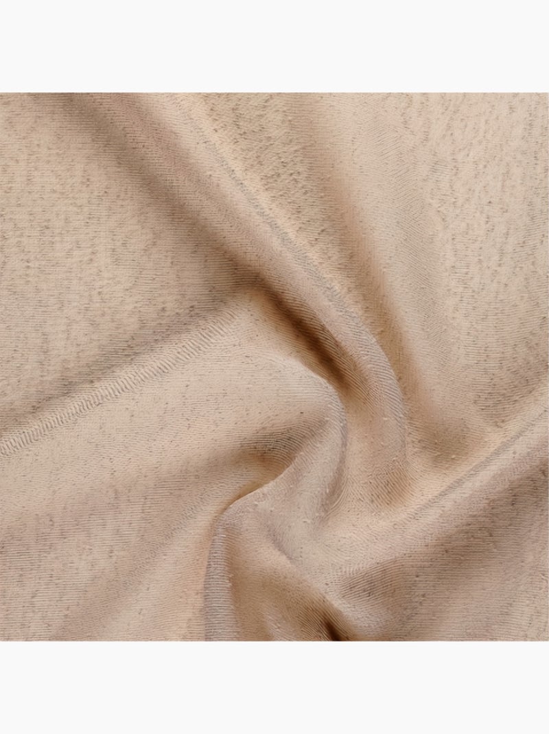 Voilage à Galon Fronceur  - Effet Bouclé Taupe - Kiabi