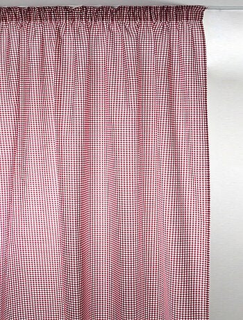 Voilage à galon fronceur imprimé vichy