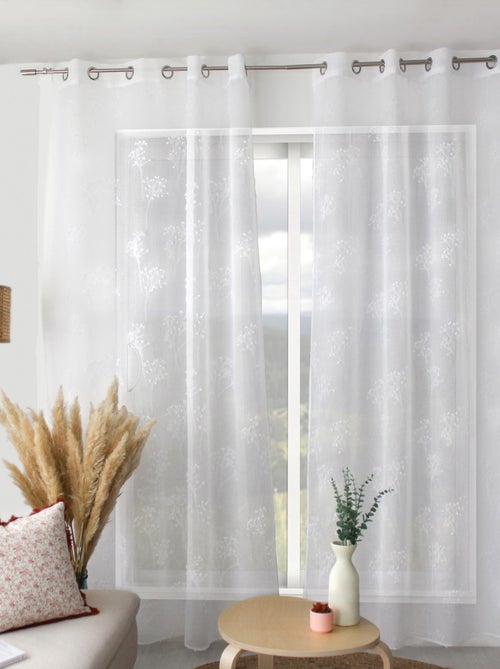 Voilage à jacquard coupé aux impressions végétales - Kiabi