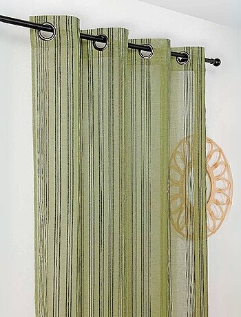Voilage à l'aspect lin aux rayures verticales