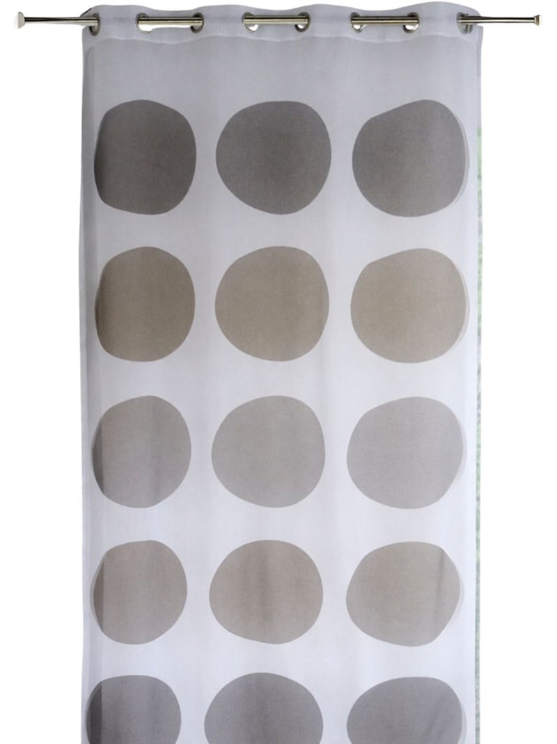Voilage à motif de gros pois Beige - Kiabi