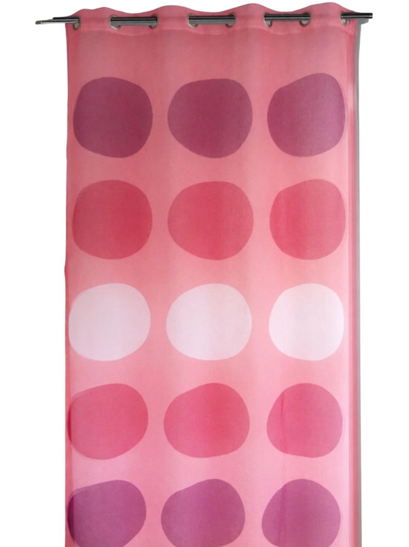 Voilage à motif de gros pois Orange corail - Kiabi