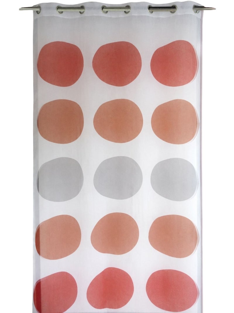 Voilage à motif de gros pois Rouge brique - Kiabi