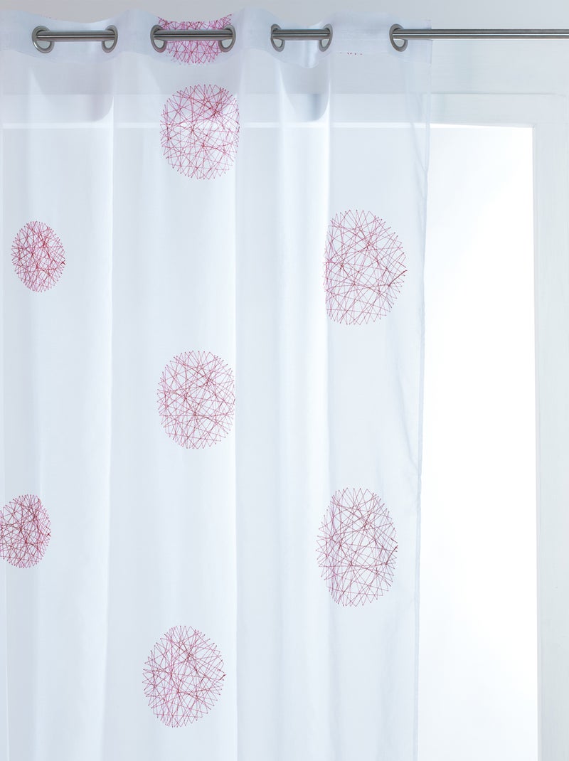 Voilage à motifs brodés Rouge - Kiabi