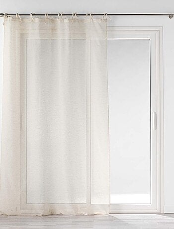 Voilage à nouettes - Effet lin tissé