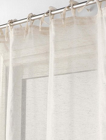 Voilage à nouettes - Effet lin tissé