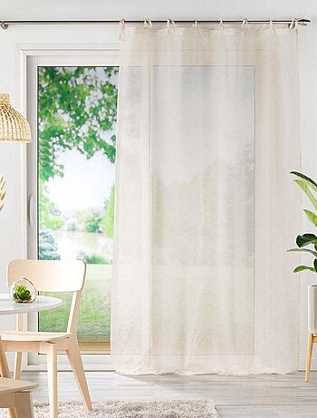 Voilage à nouettes - Effet lin tissé