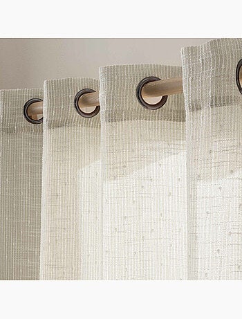 Voilage à œillets - Effet lin tissé fils coupés NEMO