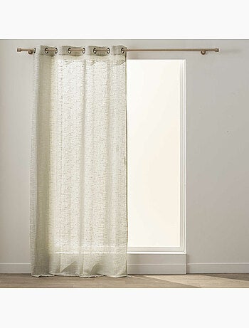 Voilage à œillets - Effet lin tissé fils coupés NEMO