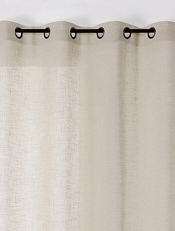 Voilage à Oeillets - Effet Tissé en Lin