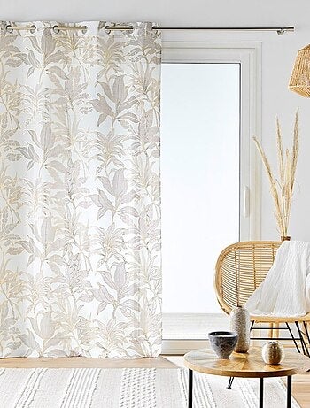 Voilage à œillets 135x240 métallisé VAYANA naturel