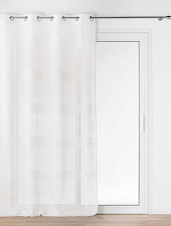 Voilage a oeillets 140 x 240 cm effet lin tissé Janice Blanc