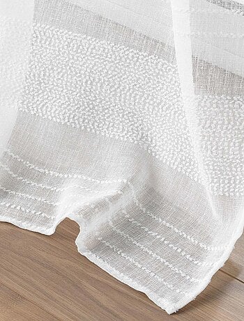 Voilage a oeillets 140 x 240 cm effet lin tissé Janice Blanc