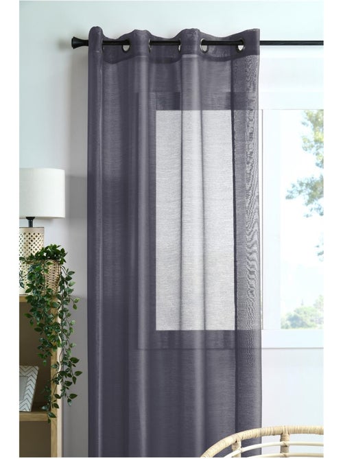 Voilage a oeillets 140 x 260 cm Linwood anthracite - Kiabi