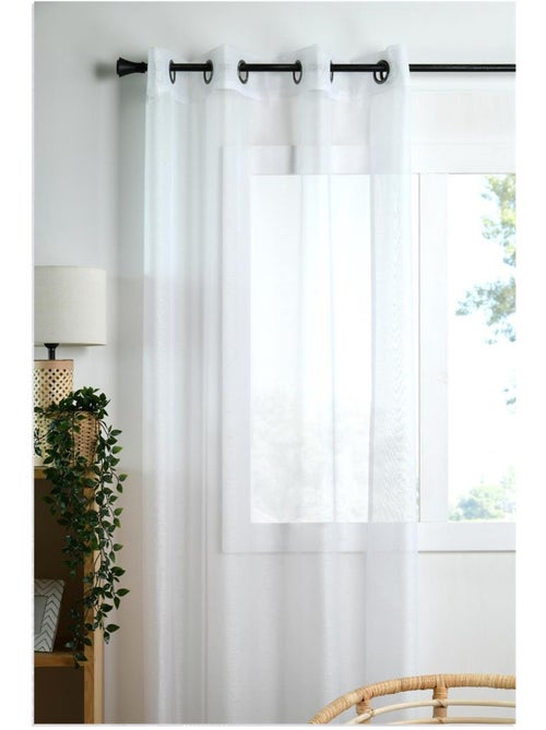 Voilage a oeillets 140 x 260 cm Linwood blanc - Kiabi