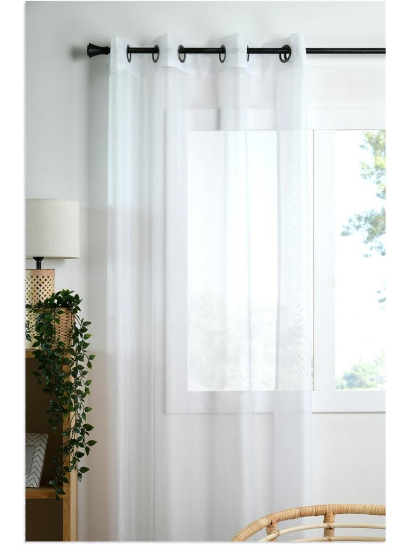 Voilage a oeillets 140 x 260 cm Linwood blanc Blanc - Kiabi