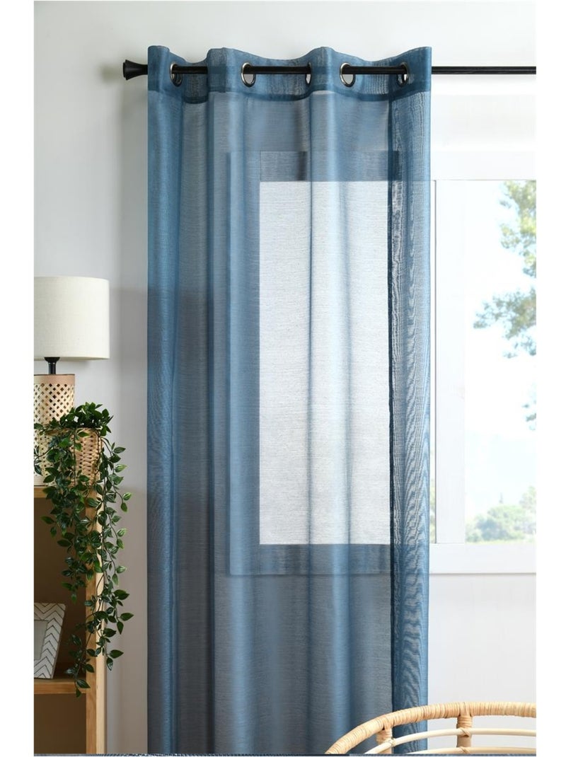 Voilage a oeillets 140 x 260 cm Linwood canard Bleu canard - Kiabi