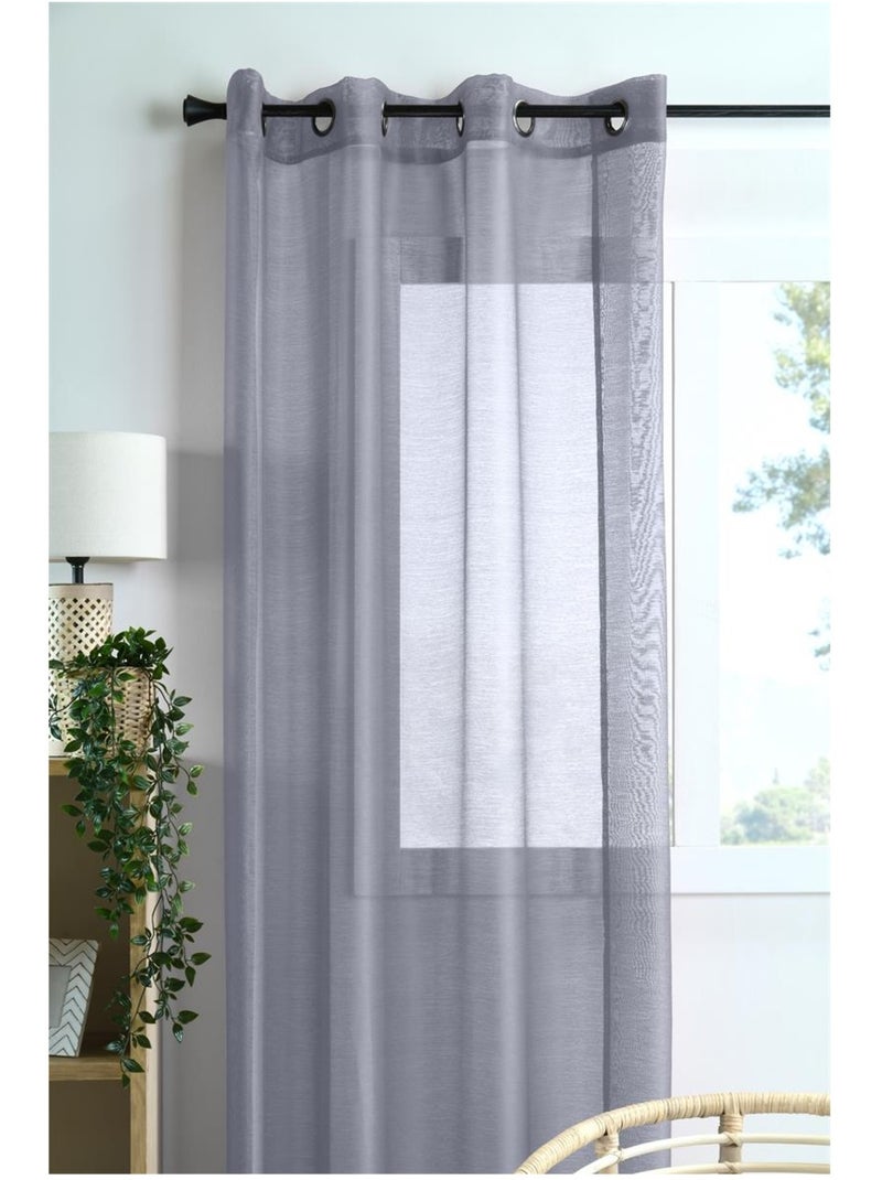 Voilage a oeillets 140 x 260 cm Linwood perle Argent - Kiabi