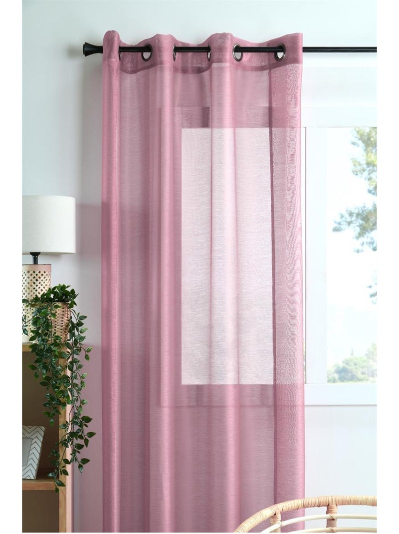 Voilage a oeillets 140 x 260 cm Linwood rose Rose - Kiabi