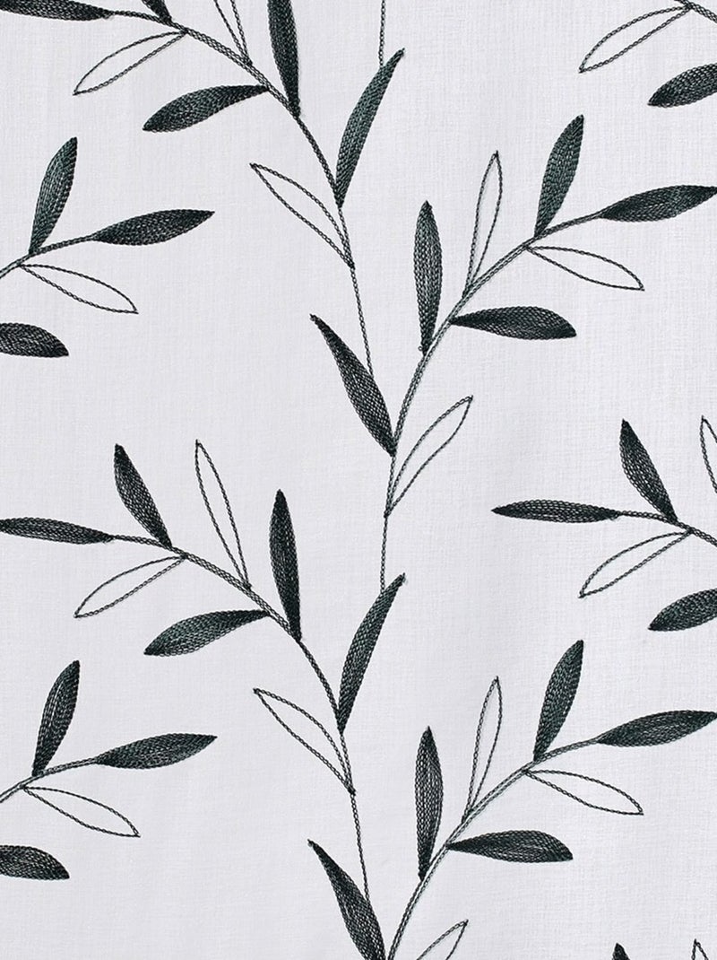 Voilage à œillets 140x240 brodé Izzy vert Vert - Kiabi
