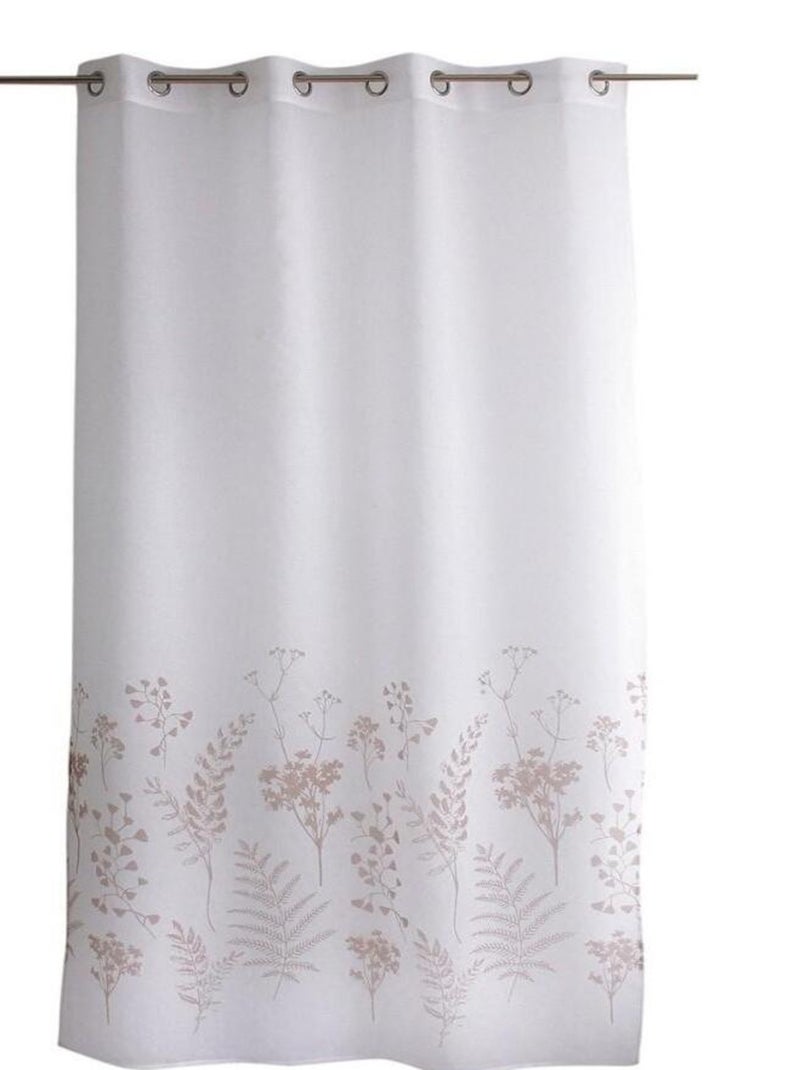 Voilage à œillets 140x240 Herbier blanc naturel Beige - Kiabi