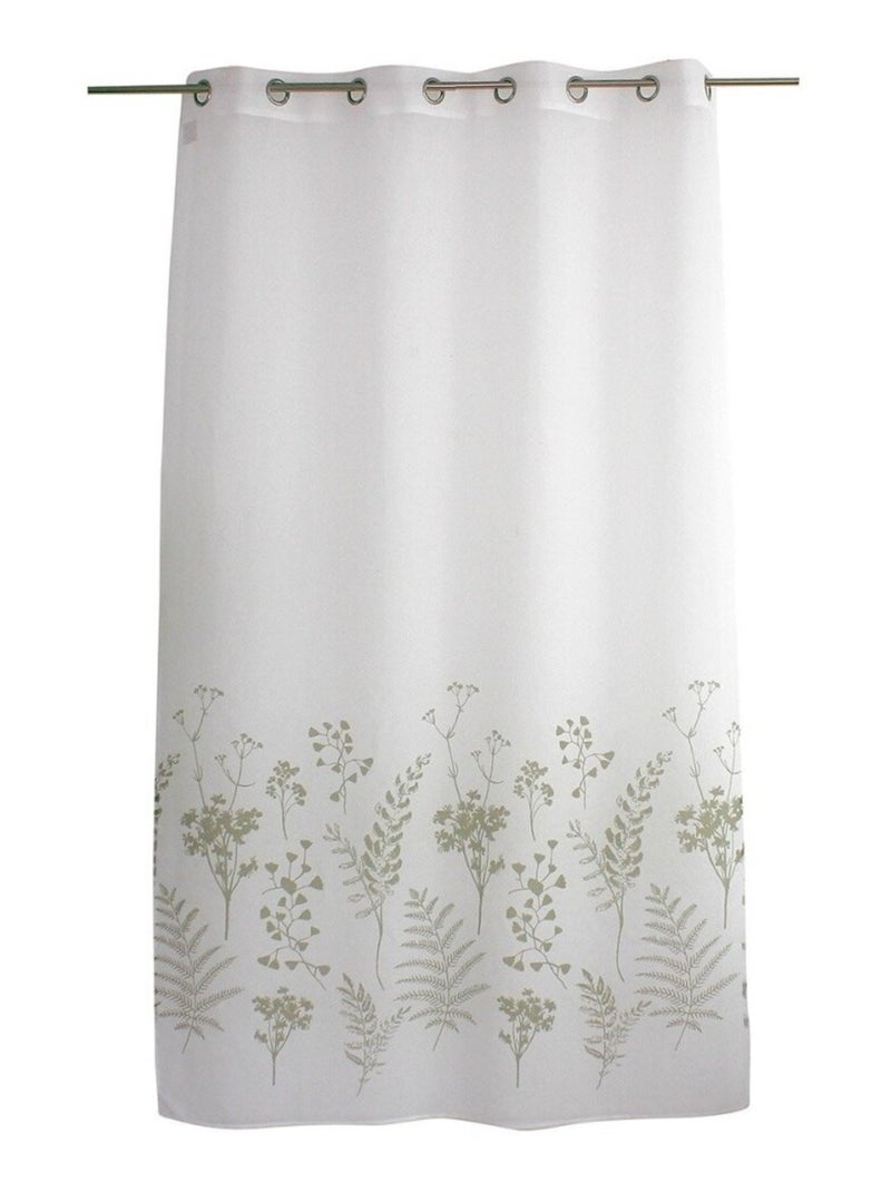 Voilage à œillets 140x240 Herbier blanc vert olive Vert - Kiabi