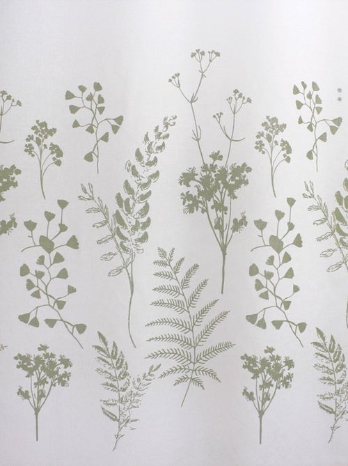Voilage à œillets 140x240 Herbier blanc vert olive - Kiabi Voilage à œillets 140x240 Herbier blanc vert olive - Kiabi