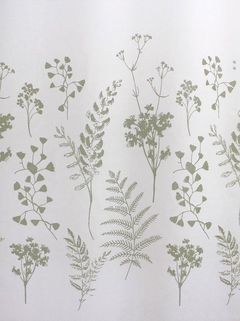 Voilage à œillets 140x240 Herbier blanc vert olive Vert - Kiabi