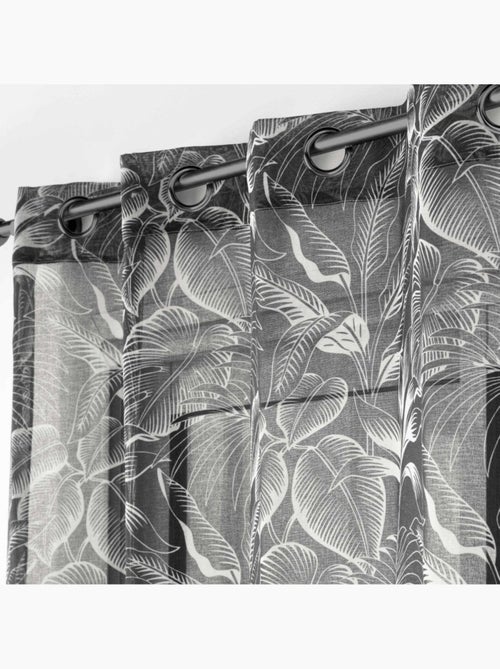 Voilage à œillets 140x240 imprimé cabana noir - Kiabi