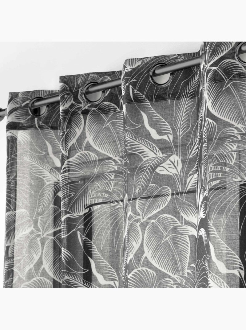 Voilage à œillets 140x240 imprimé cabana noir Noir - Kiabi