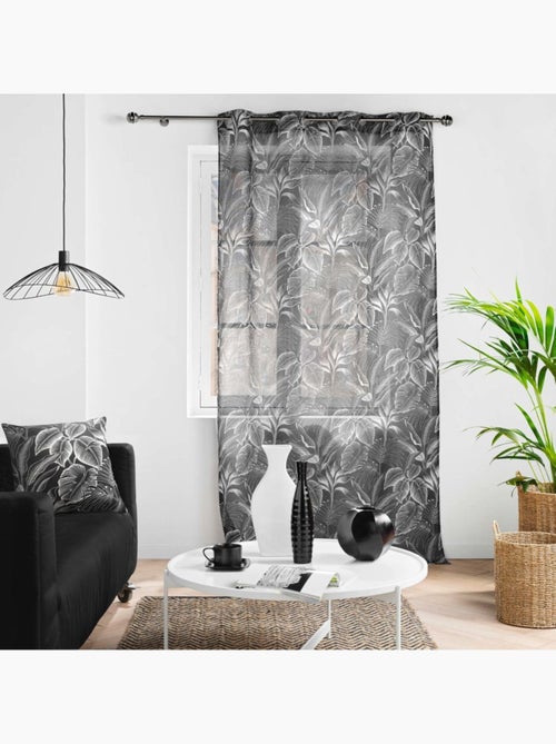 Voilage à œillets 140x240 imprimé cabana noir - Kiabi