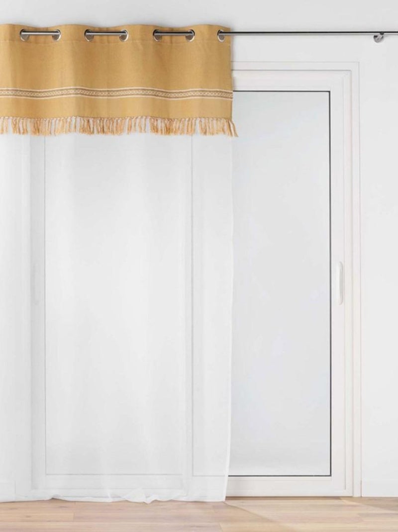 Voilage à œillets 140x240 Janara ocre polycoton Jaune - Kiabi