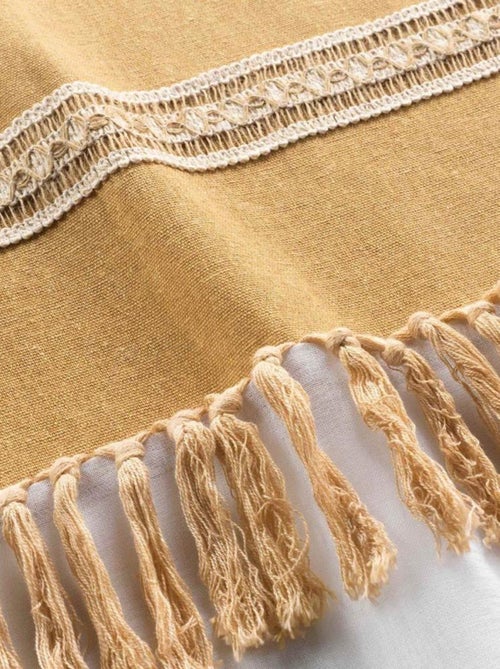 Voilage à œillets 140x240 Janara ocre polycoton - Kiabi