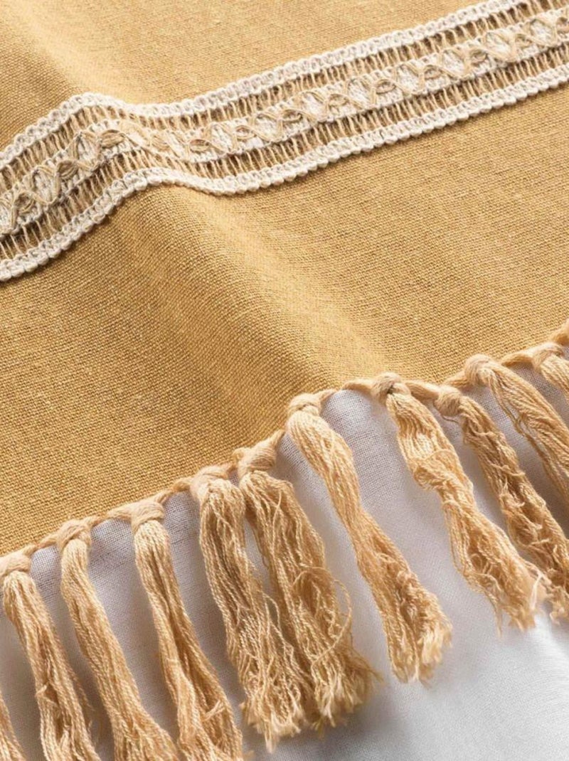 Voilage à œillets 140x240 Janara ocre polycoton Jaune - Kiabi