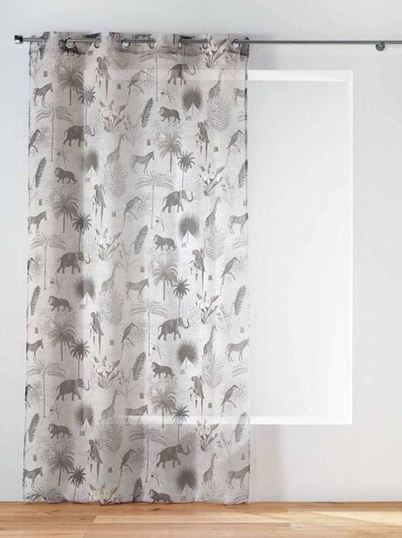 Voilage à œillets 140x240 Naoum naturel Gris - Kiabi