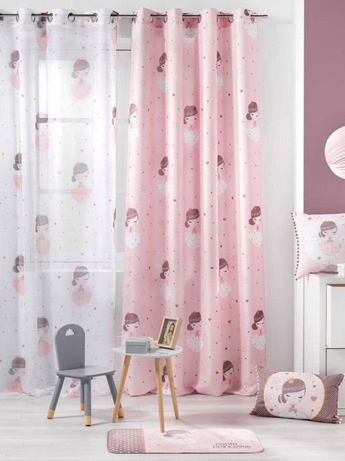 Voilage à œillets 140x240 Petite princesse blanc - Kiabi