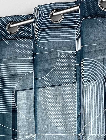 Voilage à œillets 140x240 sable Esquisse bleu