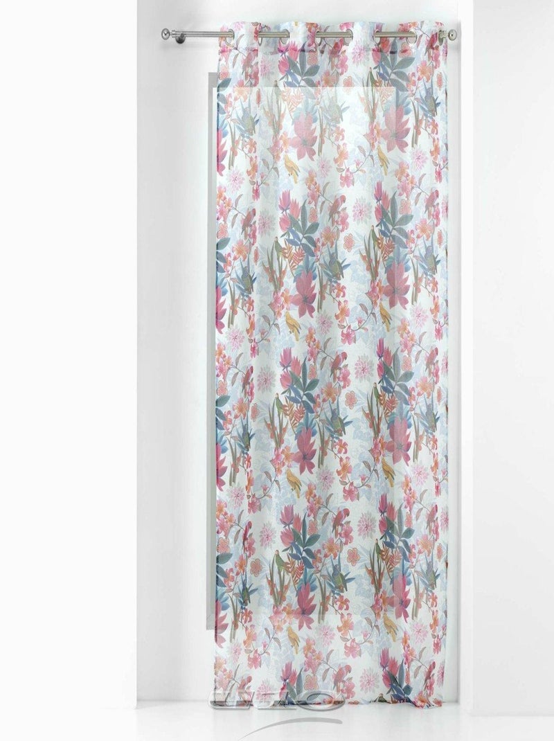 Voilage à œillets 140x240 Sable Exotic blanc Blanc - Kiabi