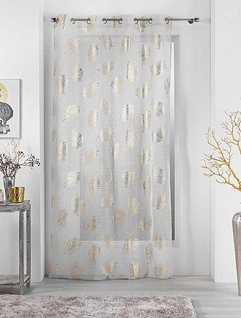 Voilage à œillets 140x240 sable métallisé Sunny Gold