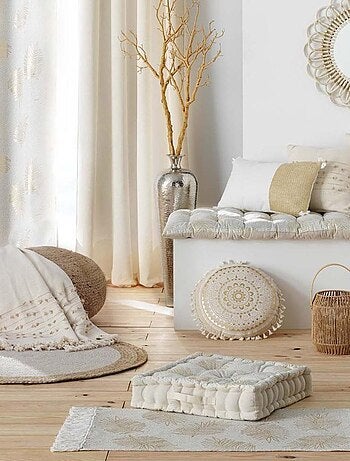 Voilage à œillets 140x240 sable métallisé Sunny Gold