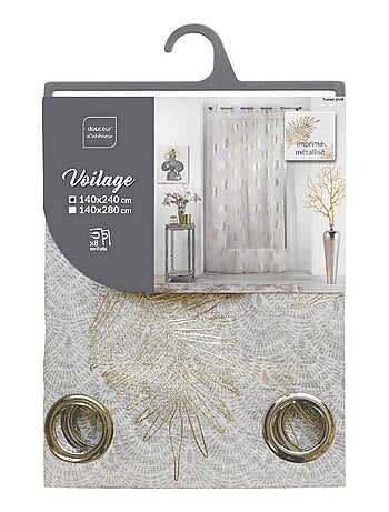 Voilage à œillets 140x240 sable métallisé Sunny Gold