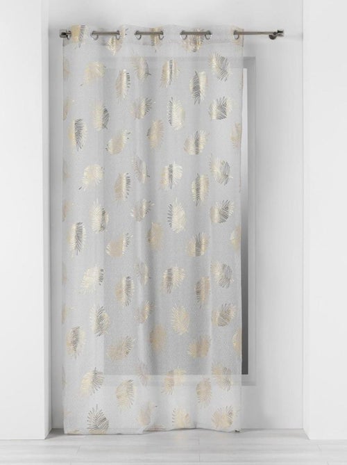 Voilage à œillets 140x240 sable métallisé Sunny Gold - Kiabi