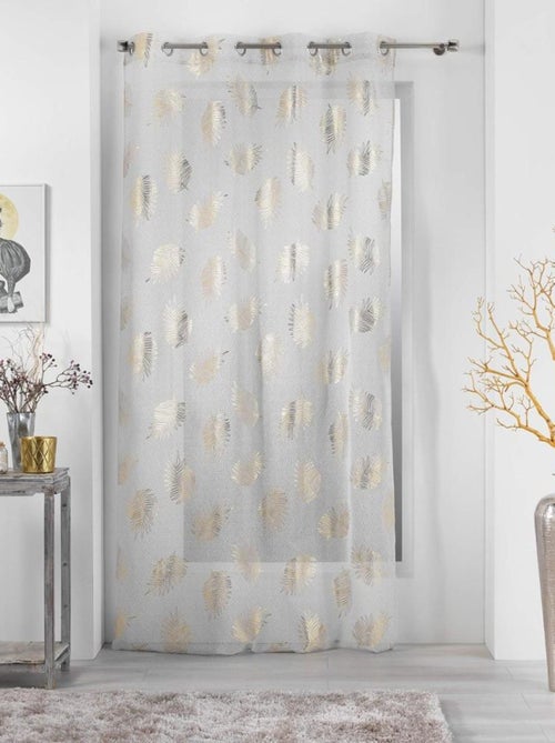 Voilage à œillets 140x240 sable métallisé Sunny Gold - Kiabi