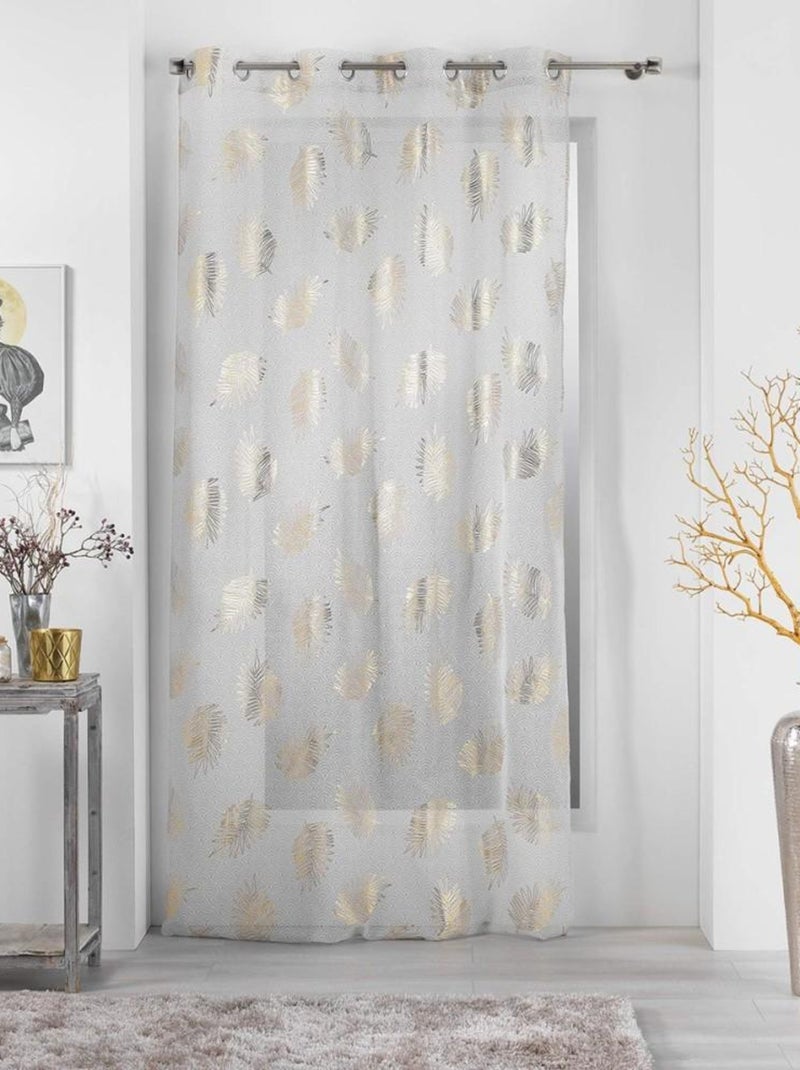 Voilage à œillets 140x240 sable métallisé Sunny Gold Doré/or - Kiabi