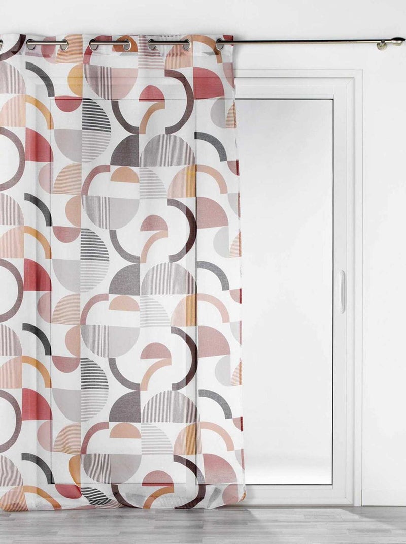 Voilage à œillets 140x240 sable Neoline terracotta Rouge - Kiabi