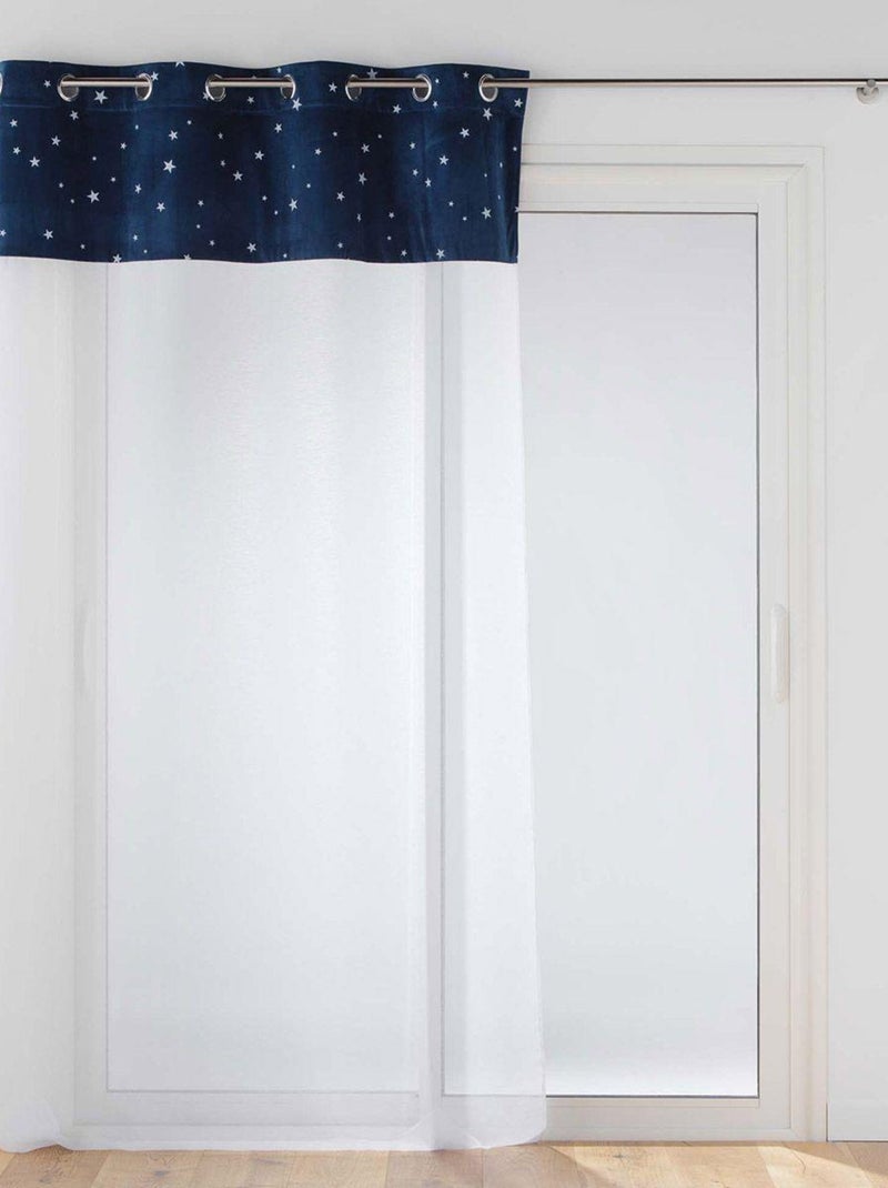 Voilage à œillets 140x240 sable phosphorescent Moonlight bleu Bleu - Kiabi