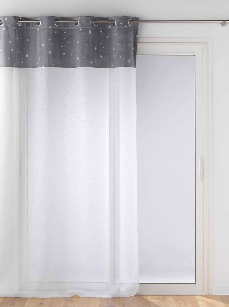 Voilage à œillets 140x240 sable phosphorescent Moonlight gris Gris - Kiabi