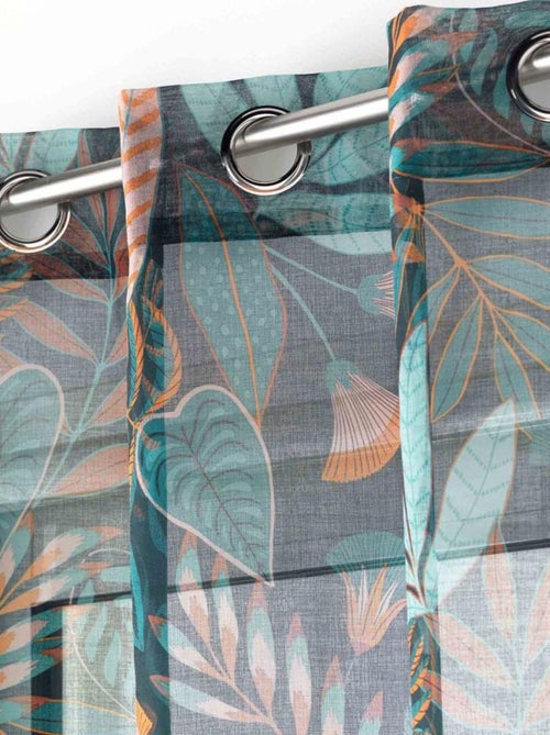 Voilage à œillets 140x240 sable Tilda vert - Kiabi