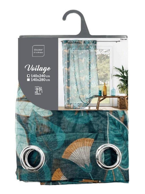 Voilage à œillets 140x240 sable Tilda vert - Kiabi