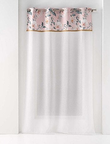 Voilage à œillets 140x240 sable top imprimé jute Alissia rose